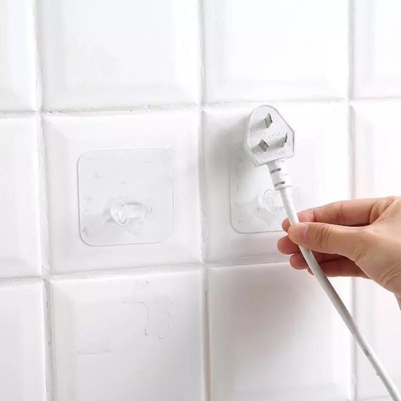 Self Adhesive Wall Hook, Power Plug Socket Holder, Wall Storage Hanger Self Adhesive Wall Hook, Power Plug Socket Holder, Wall Storage Hanger